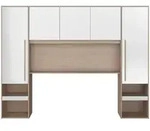 Vente-Unique Bettbr&uuml;cke, Wei&szlig;, Holz, 2-Sitzer, 9 F&auml;cher, 140x200 cm,...