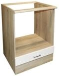 P & B Herdumbauschrank Andy, Wei&szlig;, Sonoma Eiche, Holzwerkstoff, 60x90x60 cm,