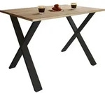 Mid.you Esstisch, Schwarz, Sonoma Eiche, Metall, Holzwerkstoff, rechteckig, X-Form,