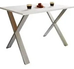 Mid.you Esstisch, Wei&szlig;, Holzwerkstoff, Metall, rechteckig, X-Form, 50x76x140 cm,