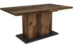 Mid.you Esstisch Athen, Anthrazit, Alteiche, Holzwerkstoff, rechteckig, S&auml;ule,