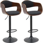 CLP Barhocker, Schwarz, Walnuss, Metall, 48x87x50 cm, Esszimmer, Barm&ouml;bel,...