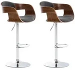 CLP Barhocker, Dunkelgrau, Walnuss, Metall, 50x88x48 cm, Esszimmer, Barm&ouml;bel,