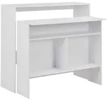 vidaXL Bartisch, Wei&szlig;, Holz, Rechteckig, S&auml;ule, 40x120x130 cm, Esszimmer,
