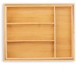 Relaxdays Besteckkasten, Hellbraun, Holz, Holzwerkstoff, 29x5x35.5 cm,