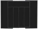 Relaxdays Besteckkasten, Schwarz, Holz, Holzwerkstoff, 48.5x5.5x37 cm,