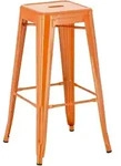 CLP Barhocker, Orange, Metall, 43x76x43 cm, Esszimmer, Barm&ouml;bel, Barhocker