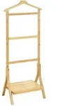 Herrendiener, Natur, Holz, Bambus, massiv, 46x115x28 cm, Schuhablage, Hosenhalter,