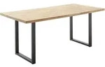 Carryhome Esstisch, Schwarz, Wildeiche, Holz, Eiche, massiv, rechteckig, eckig,