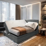 Trada Boxspringbett, Dunkelgrau, Textil, H3, Rechteckig, 160x200 cm,...