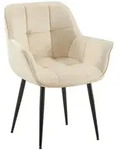 CLP Armlehnenstuhl, Creme, Metall, 65x85x58 cm, Esszimmer, St&uuml;hle, Esszimmerst&uuml;hle,