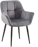 CLP Armlehnenstuhl, Dunkelgrau, Metall, 65x85x58 cm, Esszimmer, St&uuml;hle,