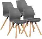 CLP Stuhl, Grau, Holz, 48x87x58 cm, Esszimmer, St&uuml;hle, Esszimmerst&uuml;hle,