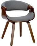 CLP Stuhl, Grau, Walnuss, Holz, 62x76x52 cm, Esszimmer, St&uuml;hle, Esszimmerst&uuml;hle,