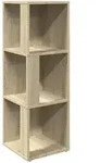vidaXL Eckregal, Sonoma Eiche, Holz, 3 F&auml;cher, Rechteckig, 33x100x33 cm, Wohnzimmer,