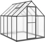 vidaXL Gew&auml;chshaus, Grau, Metall, 169x195x224 cm, Gartenzubeh&ouml;r, Gew&auml;chsh&auml;user