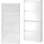 [en.casa] Schuhkipper, Wei&szlig;, Holzwerkstoff, 63x134x17 cm, Garderobe,