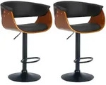 CLP Barhocker, Schwarz, Walnuss, Metall, 60x90x51 cm, Esszimmer, Barm&ouml;bel,...