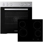 Respekta Herdset Jonas, Schwarz, Edelstahl, Metall, Glas, A, 59.4x59.5x52.1 cm,
