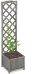Relaxdays Rankkasten, Grau, Holz, 38x147x38 cm, Gartenzubeh&ouml;r, Hochbeete