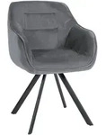 CLP Armlehnenstuhl, Dunkelgrau, Metall, 57x90x63 cm, Esszimmer, St&uuml;hle,