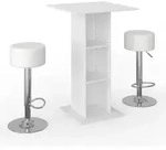 Vicco Bartisch-Set, Wei&szlig;, Holzwerkstoff, 3 F&auml;cher, Rechteckig,Rechteckig,...