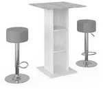 Vicco Bartisch-Set, Grau, Holzwerkstoff, 3 F&auml;cher, Rechteckig,Quadratisch,...