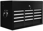 Homcom Werkzeugkasten,, Schwarz, Metall, 26x34x60 cm, Freizeit, Heimwerken,