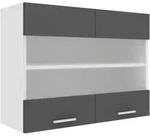 Mid.you K&uuml;chenoberschrank, Wei&szlig;, Anthrazit, Glas, Holzwerkstoff, 1 F&auml;cher,