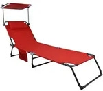 Gardenson Gartenliege, Rot, Metall, Kunststoff, Textil, F&uuml;llung: Polyester,