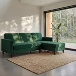 Livetastic Ecksofa Palermo, Dunkelgr&uuml;n, Kunststoff, Uni, 3-Sitzer, seitenverkehrt