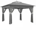Outsunny Faltpavillon,, Grau, Metall, 336x270x336 cm, Sonnenschutz & Sichtschutz,