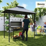 Outsunny Grillpavillon, Grau, Schwarz, Metall, Kunststoff, 148x252x245 cm,...