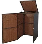 MCW M&uuml;lltonnenverkleidung, Braun, Kunststoff, 65x110x66 cm, Aufbewahrung &
