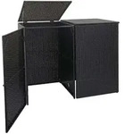 MCW 2Er-M&uuml;lltonnenverkleidung, Schwarz, Kunststoff, 130x176x131 cm,...