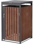 Ml-Design M&uuml;lltonnenbox, Rotbraun, Metall, 240 L, Rechteckig, 68x120x80 cm,