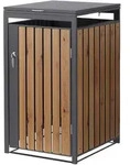Ml-Design M&uuml;lltonnenbox, Dunkelbraun, Metall, 240 L, Rechteckig, 68x120x80 cm,