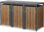 Ml-Design M&uuml;lltonnenbox, Graubraun, Metall, 240 L, Rechteckig, 200x120x80 cm,