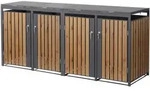 Ml-Design M&uuml;lltonnenbox, Graubraun, Metall, 240 L, Rechteckig, 264x120x80 cm,