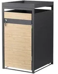 Ml-Design M&uuml;lltonnenbox, Hellbraun, Metall, 240 L, Rechteckig, 80x124x80 cm,