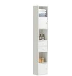 SoBuy Hochschrank, Wei&szlig;, Holzwerkstoff, 33x188x24 cm, Badezimmer,