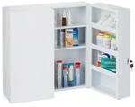 Relaxdays Medizinschrank, Wei&szlig;, Metall, 52.5x53x19.5 cm, Badezimmer,