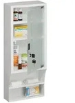 Relaxdays Medizinschrank, Mehrfarbig, Metall, Glas, 27x65x12 cm, Badezimmer,