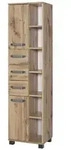 Mid.you Hochschrank Schildmeyer Milan, Eiche, Metall, 7 F&auml;cher, 3 Schublade(n)