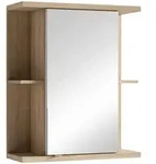 Mid.you Spiegelschrank Nebraska, Sonoma Eiche, Metall, 2 F&auml;cher, 60x70x25 cm, FSC