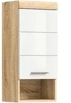 Mid.you H&auml;ngeschrank, Eiche, Wei&szlig; Hochglanz, Kunststoff, 1 F&auml;cher, 37x79x24 cm,