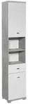Livetastic Hochschrank, Wei&szlig; Hochglanz, Kunststoff, 5 F&auml;cher, 1 Schublade(n)