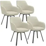 tectake Armlehnstuhl, Greige, Textil, Pappel, 57x88x59 cm, Esszimmer, St&uuml;hle,