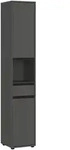 Germania Hochschrank, Graphit, Kunststoff, 2 F&auml;cher, 1 Schublade(n) Schubladen,