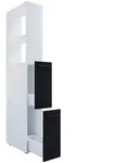 Mid.you Hochschrank, Anthrazit, Wei&szlig;, Kunststoff, 1 F&auml;cher, 2 Schublade(n)